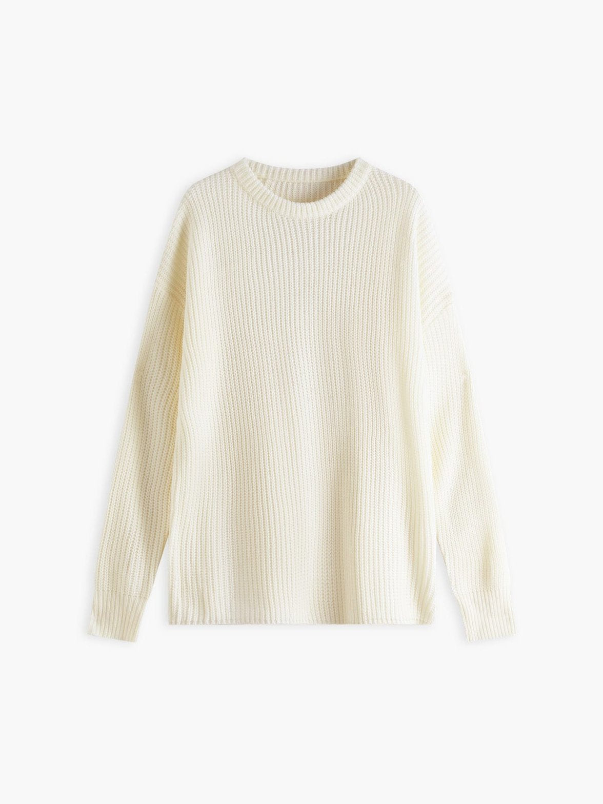 Pull blanc casual côtelé harmonie