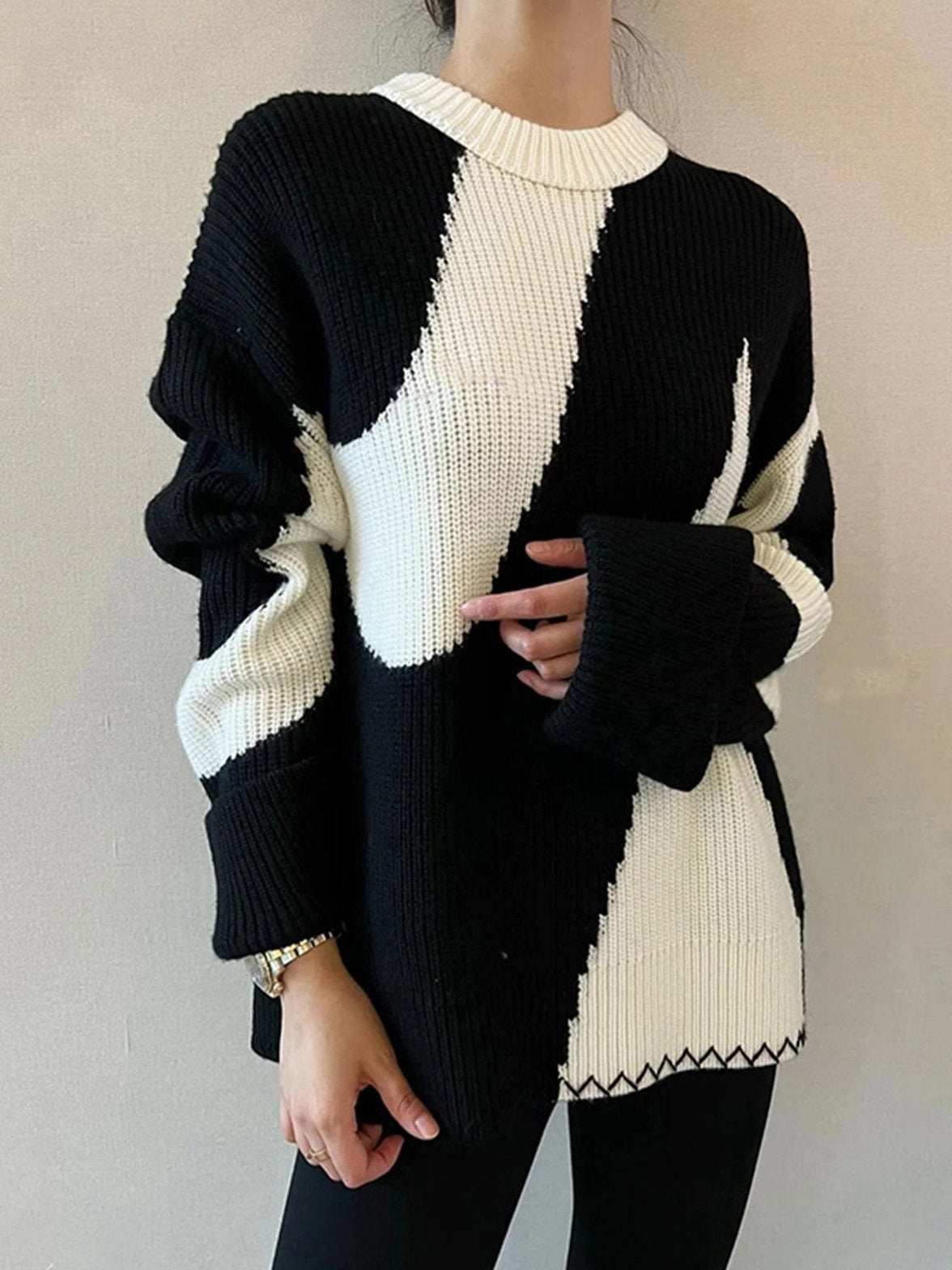 Pull motif géométrique zen