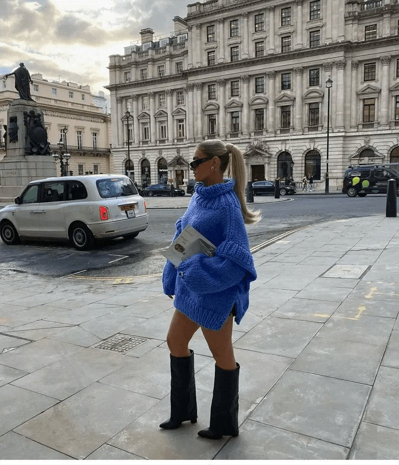 Pull col roulé ample confort