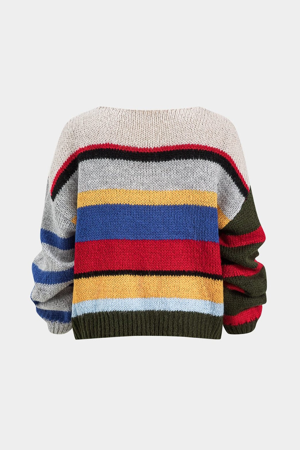 Pull rayé multicolore vue arrière doux