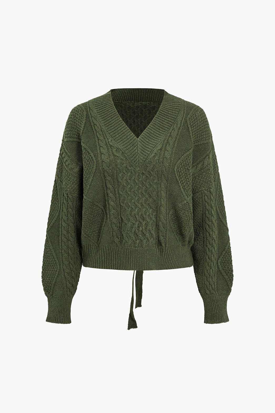 Pull tricoté vert sauge vue de face douceur