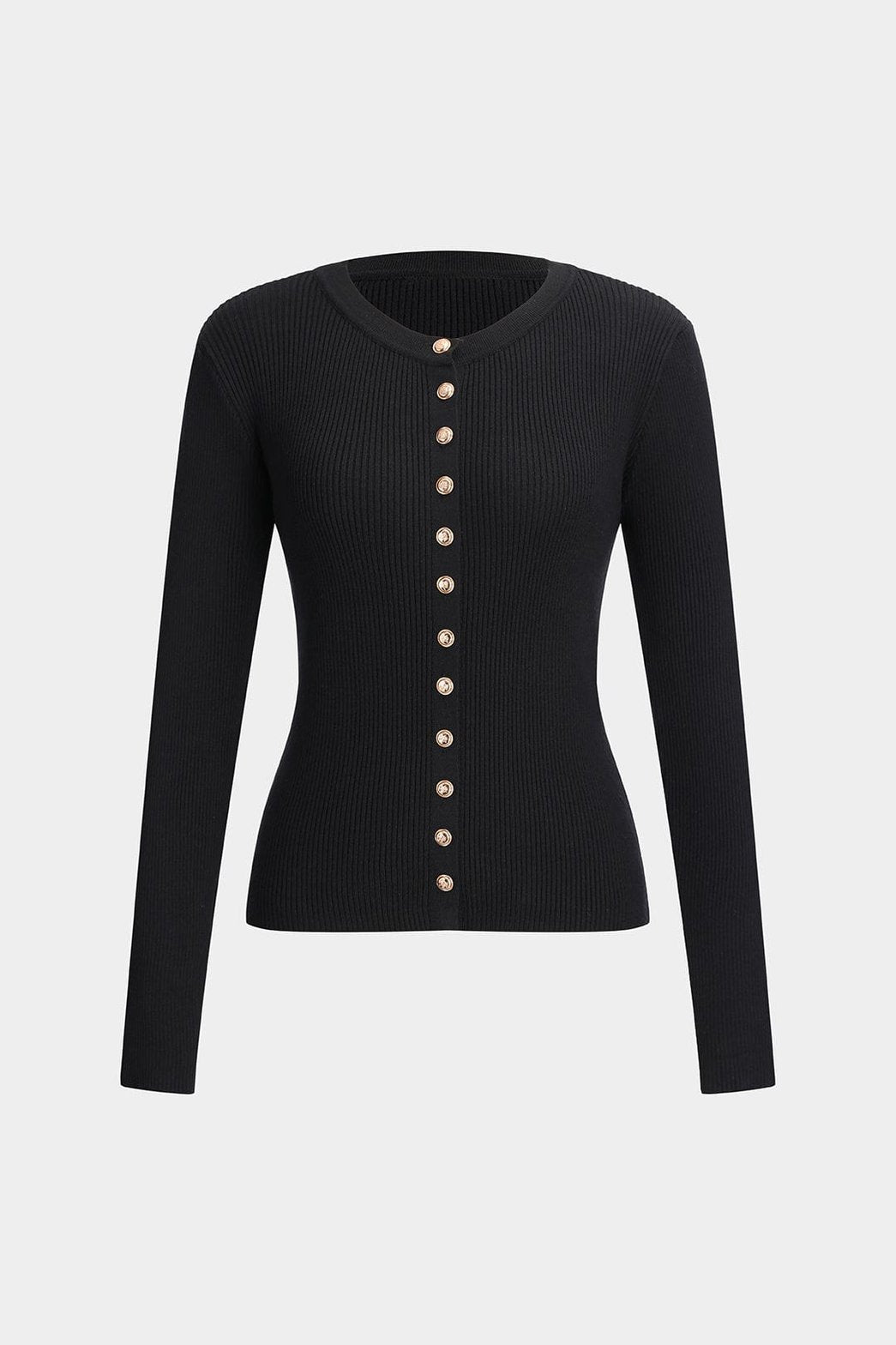 Pull tricot métallisé noir boutonné élégant - Douceur