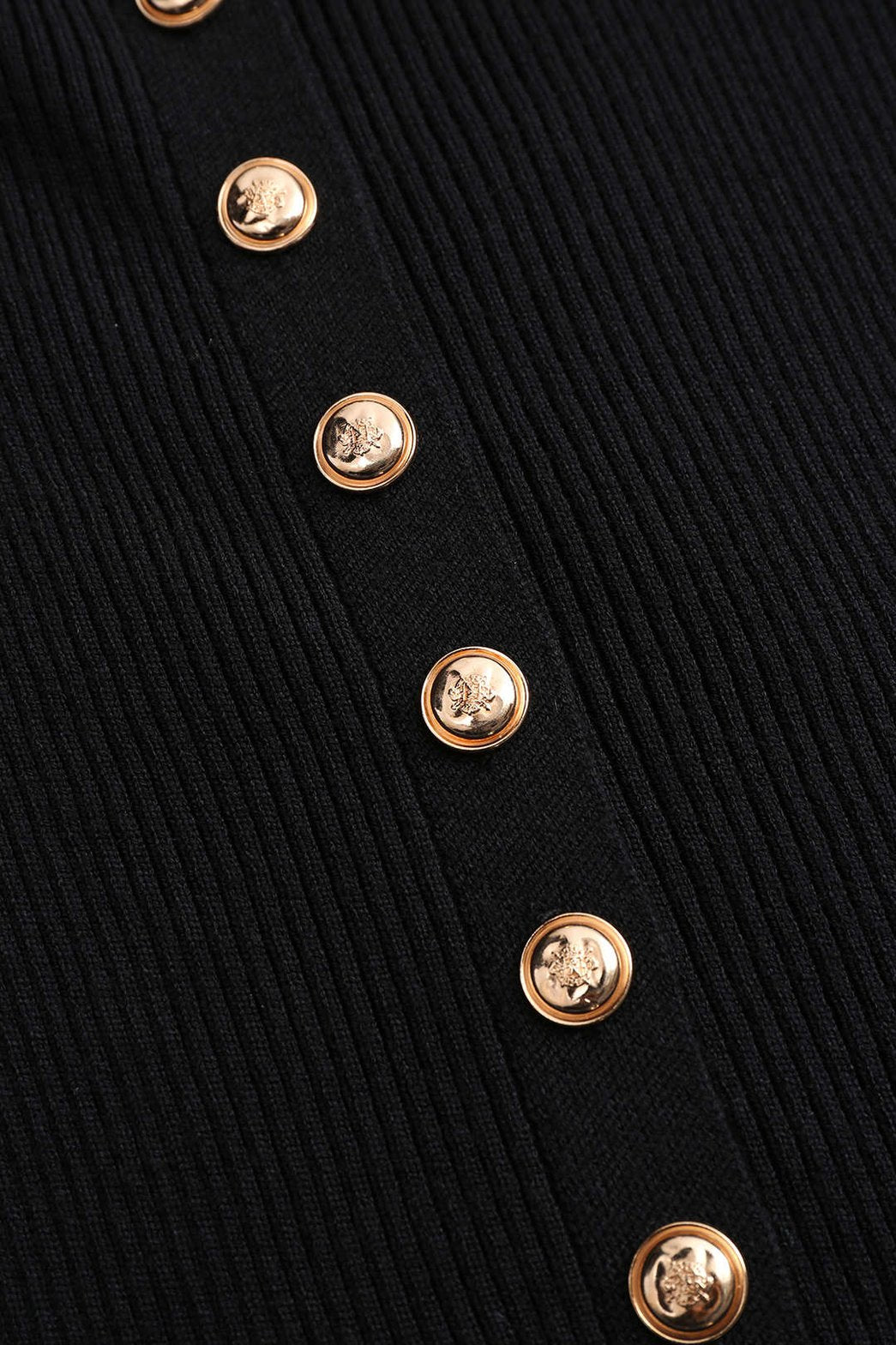 Pull tricot métallisé noir détail boutons - Éclat