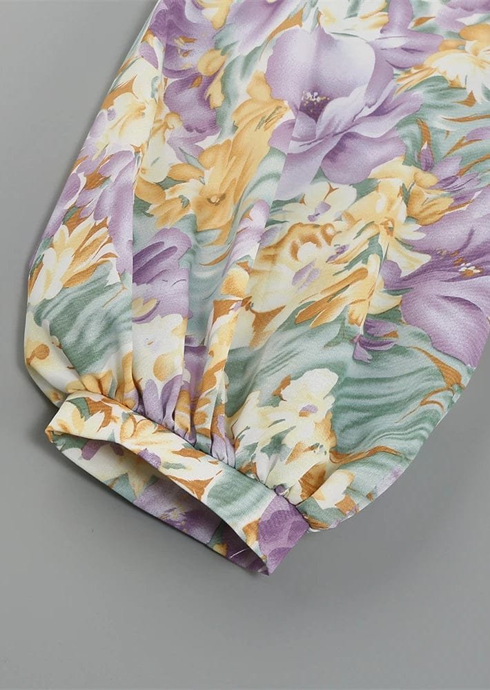 Robe asymétrique florale éclat