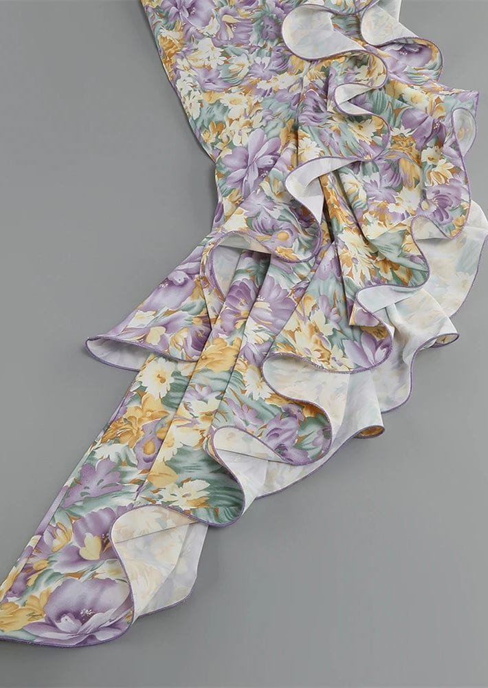 Robe une épaule fleurie passion
