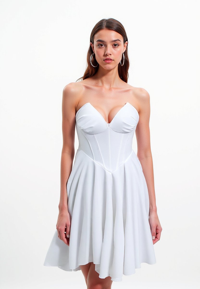 Robe bustier blanche élégante harmonie