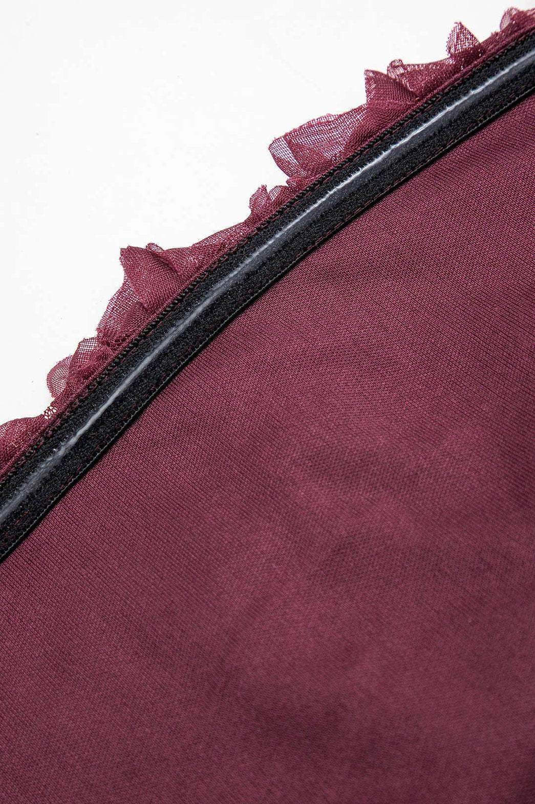 Robe de cocktail bustier fleurie bordeaux tulle