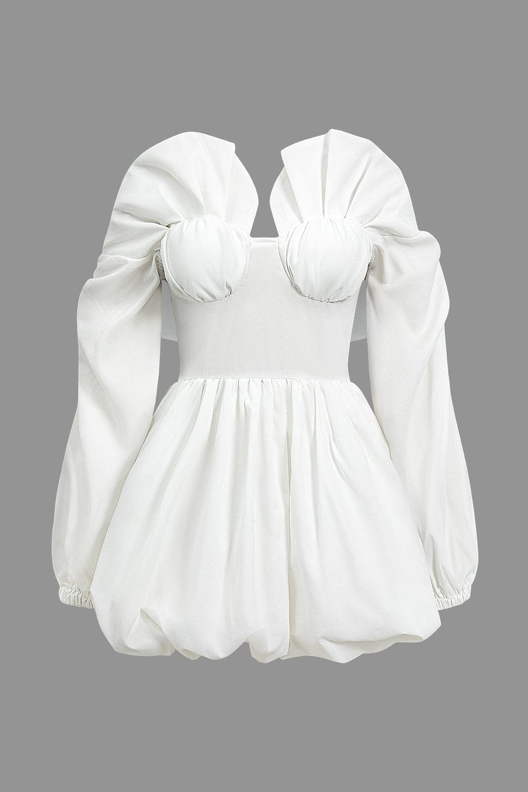 Robe bustier blanche élégante avec manches bouffantes - Papillon