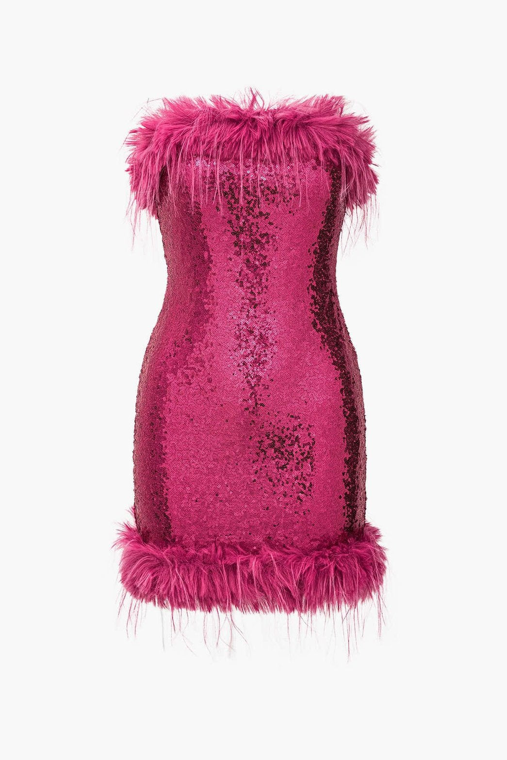 Robe cocktail à plumes roses glamour étoile