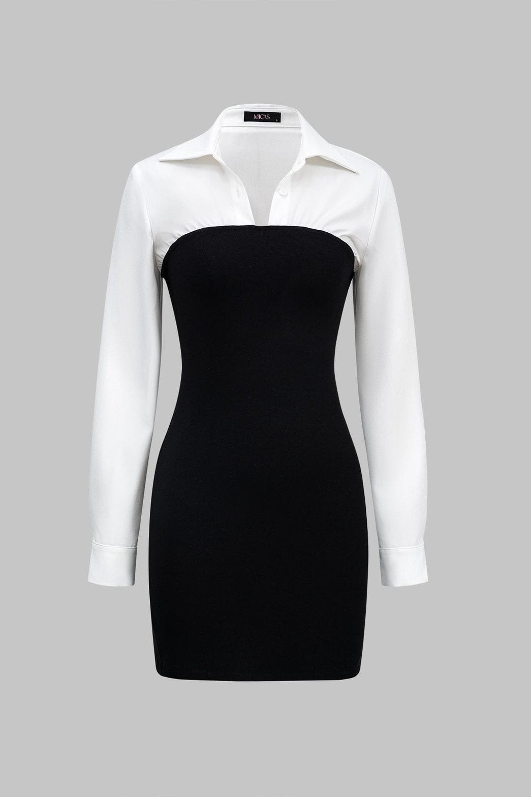 Robe courte bicolore noir et blanc élégante papillon