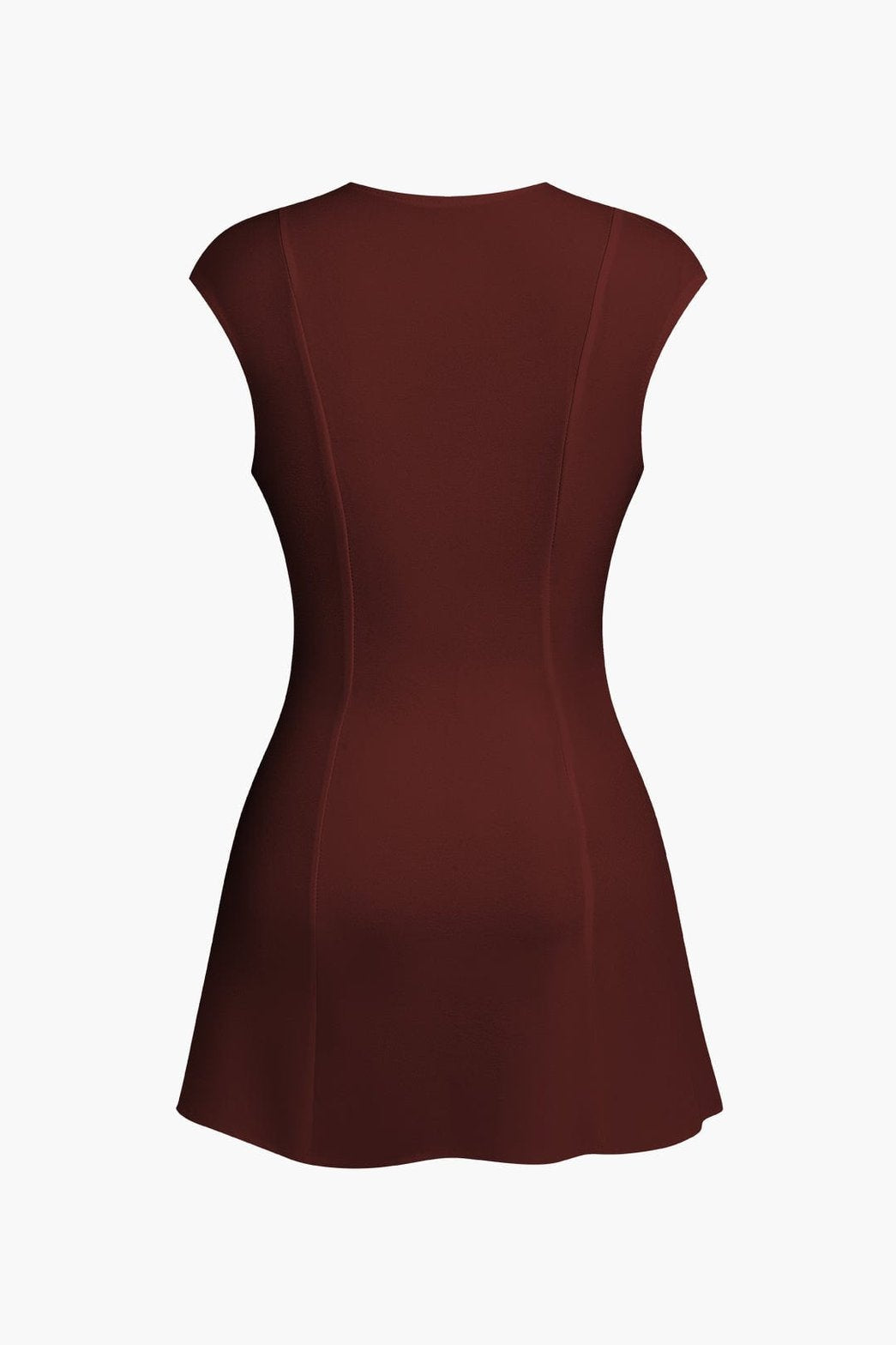 Robe courte noire col V plongeant vue complète arc