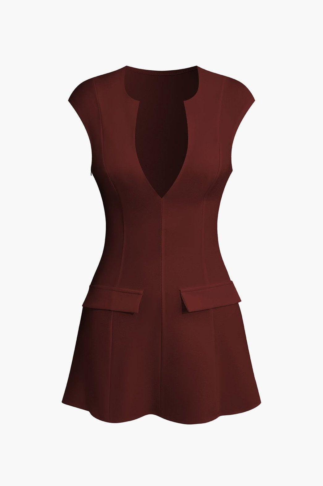 Robe courte noire col V plongeant détail tissu nuage