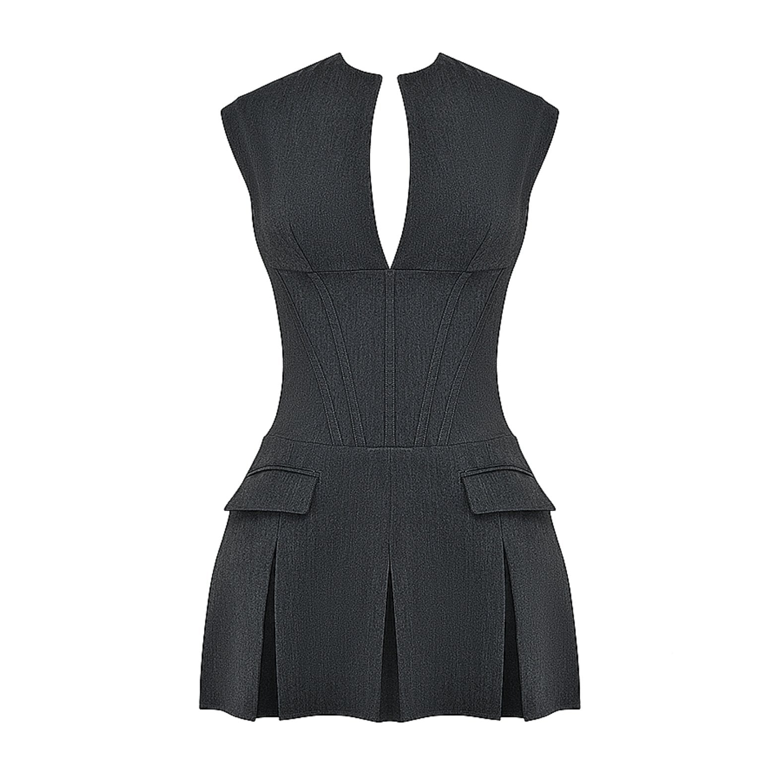 Robe moulante détaillée topaze