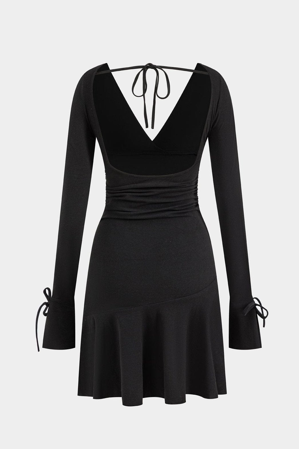 Robe ajustée manches longues plume