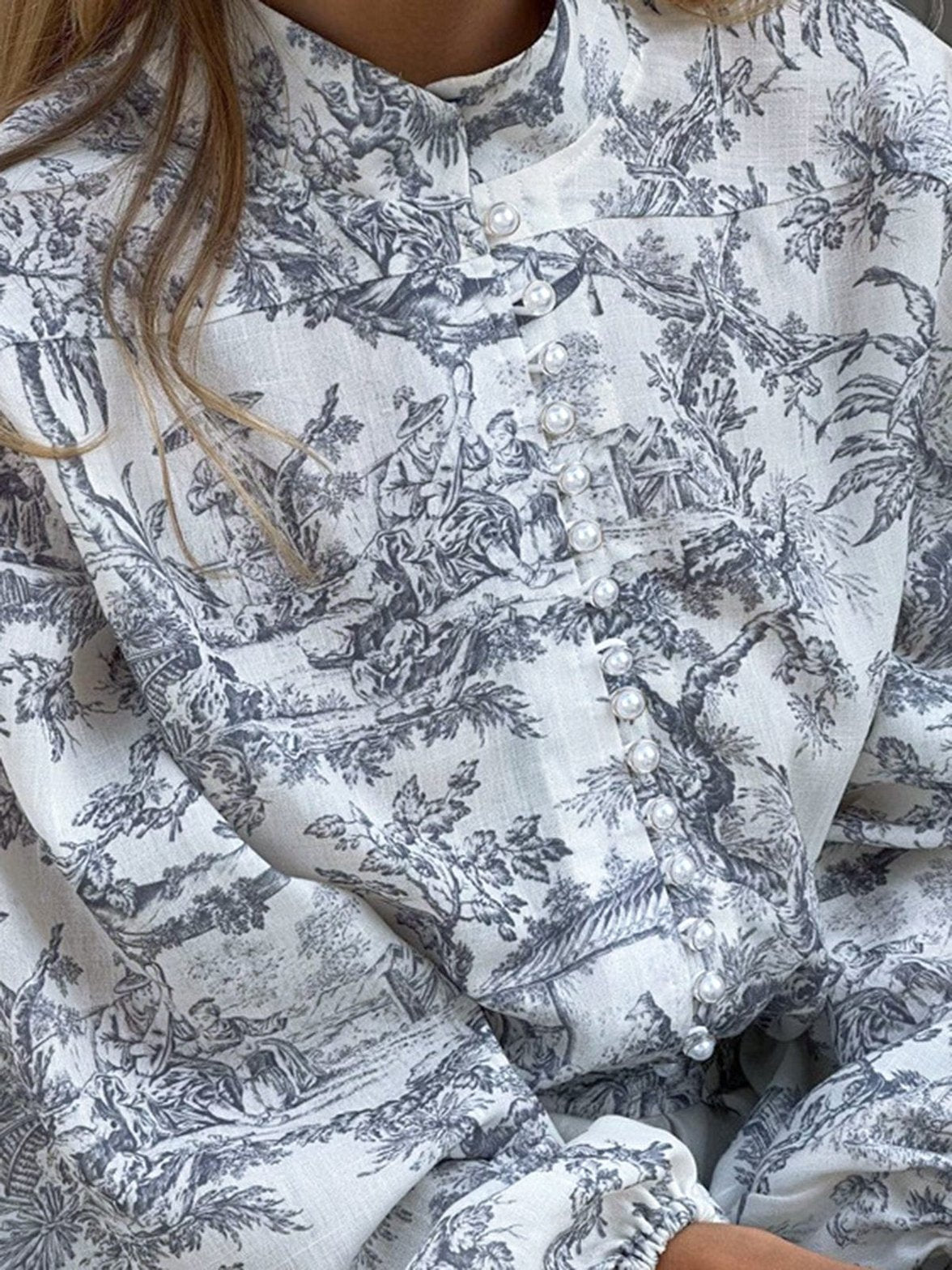 Robe courte manches longues profil nuage
