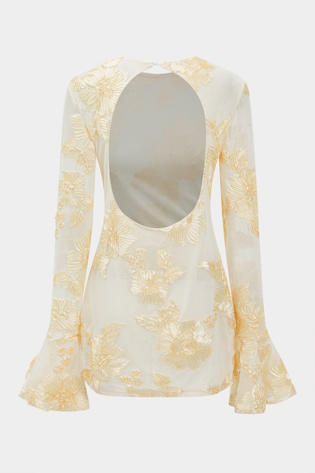 Robe courte dos nu en jacquard vue de dos douceur