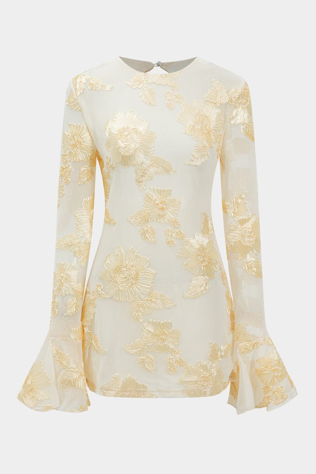 Robe courte dos nu en jacquard vue de face harmonie