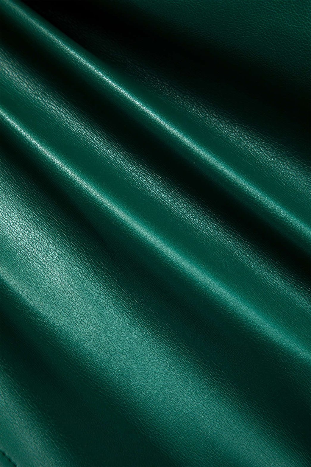 Robe Courte Simili-Cuir Col Rond