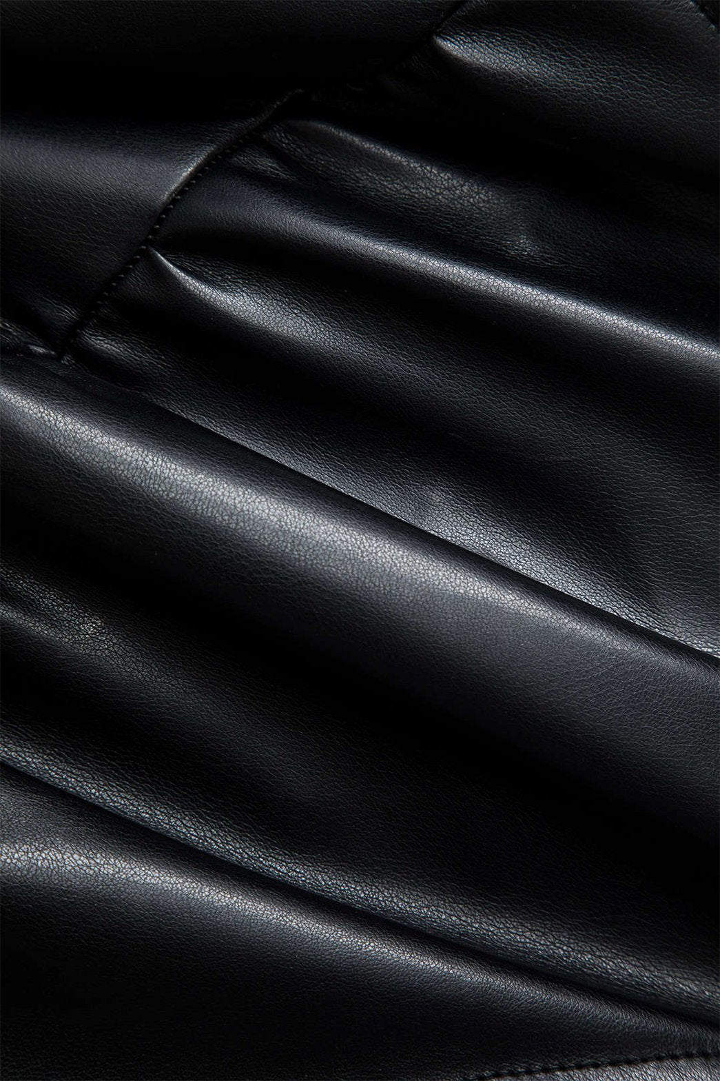 Robe Courte Simili-Cuir Col Rond