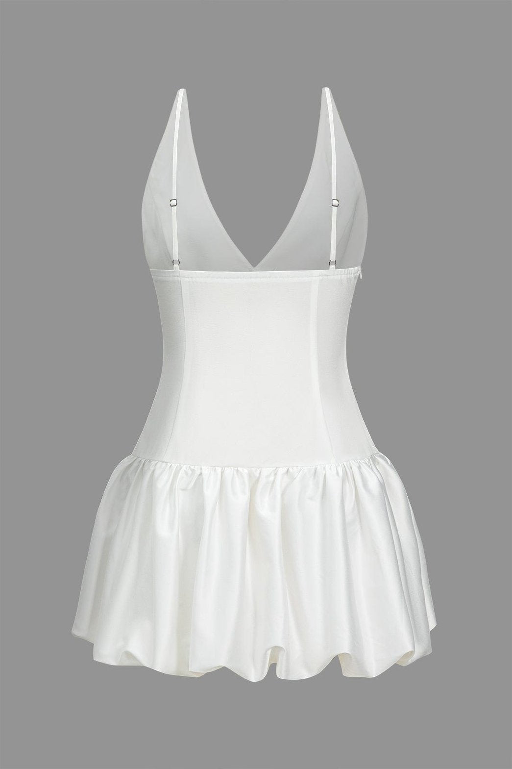 Robe courte blanche style bubble vue de dos - Élégance