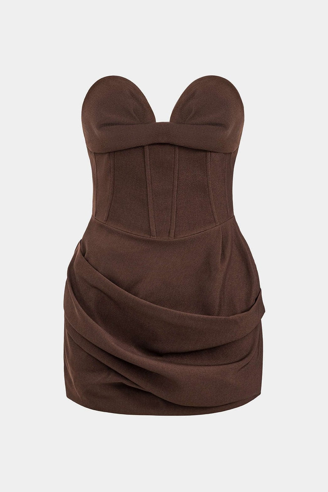 Robe bustier marron vue de face sirène