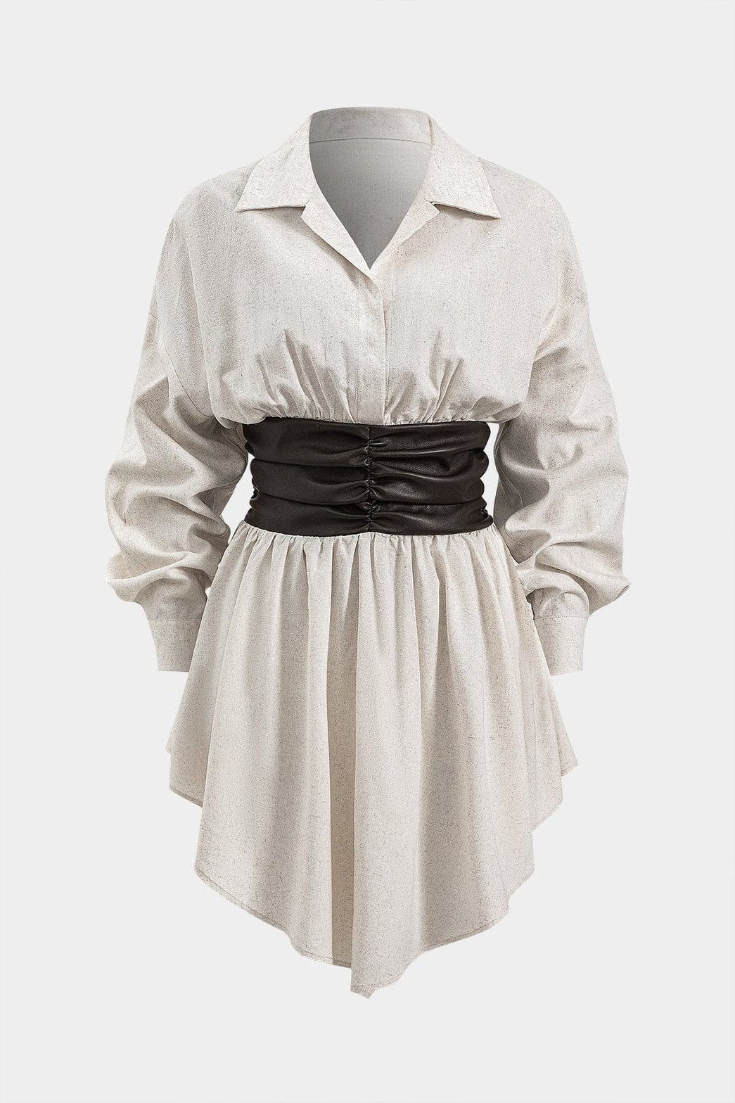 Robe courte style cuir et lin vue de face étoile