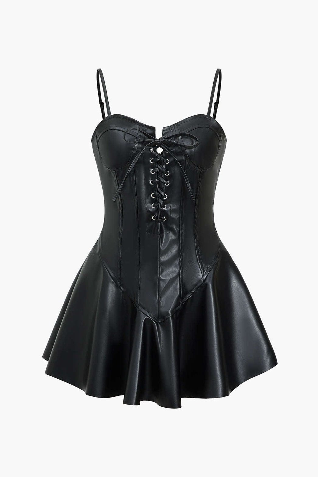 Robe moulante noire à lacets style corset lune