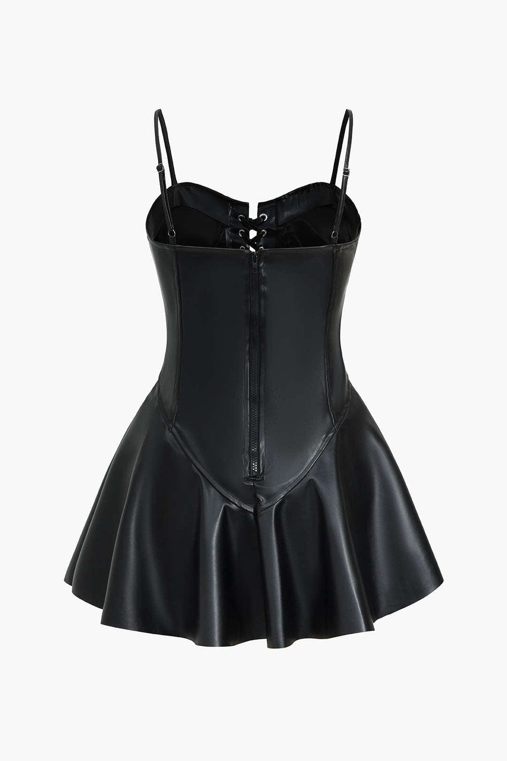 Mini robe en simili cuir avec laçage décoratif étoile