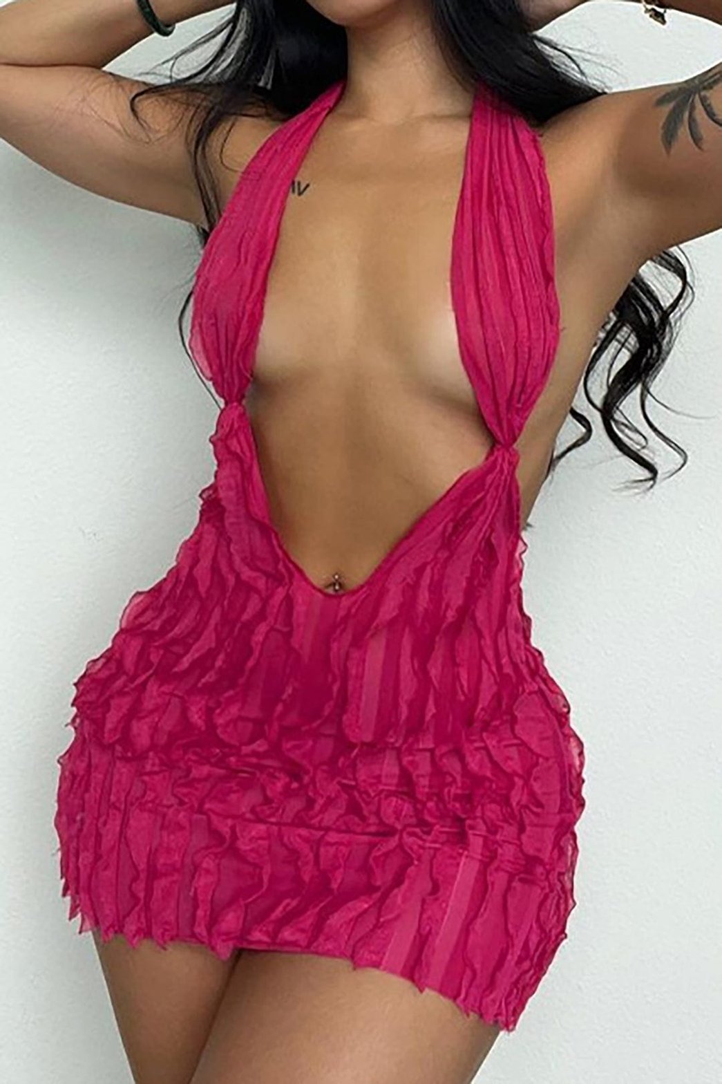 Robe ajustée glamour perle