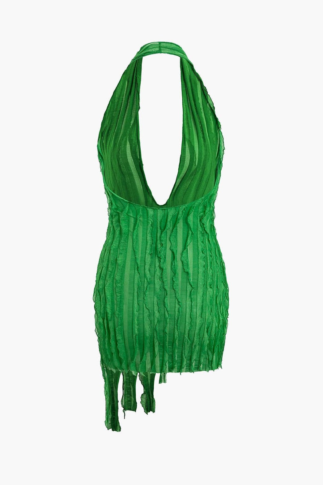 Robe courte volantée glamour jade