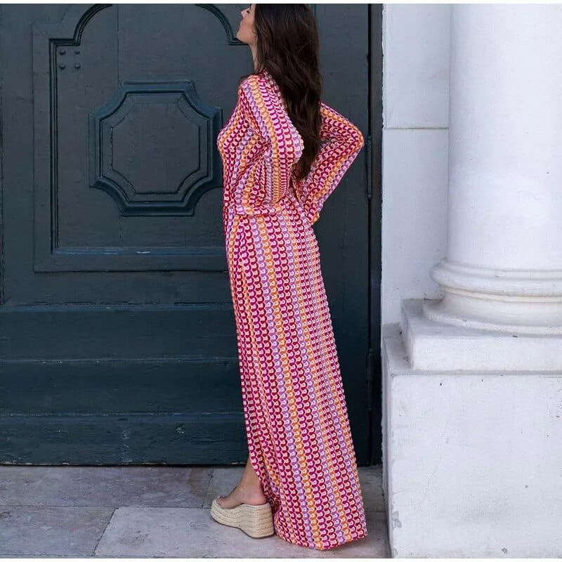 Robe longue style boho ciel