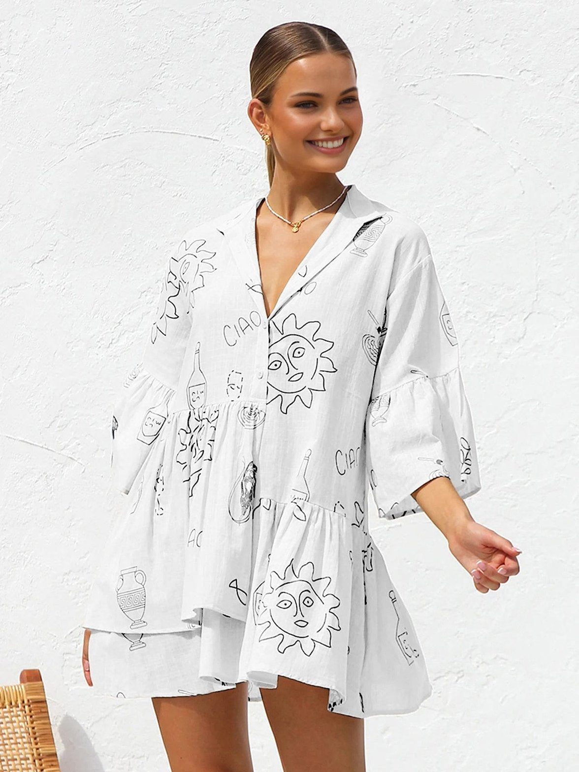 Robe d'été ample vue portée gracieuse