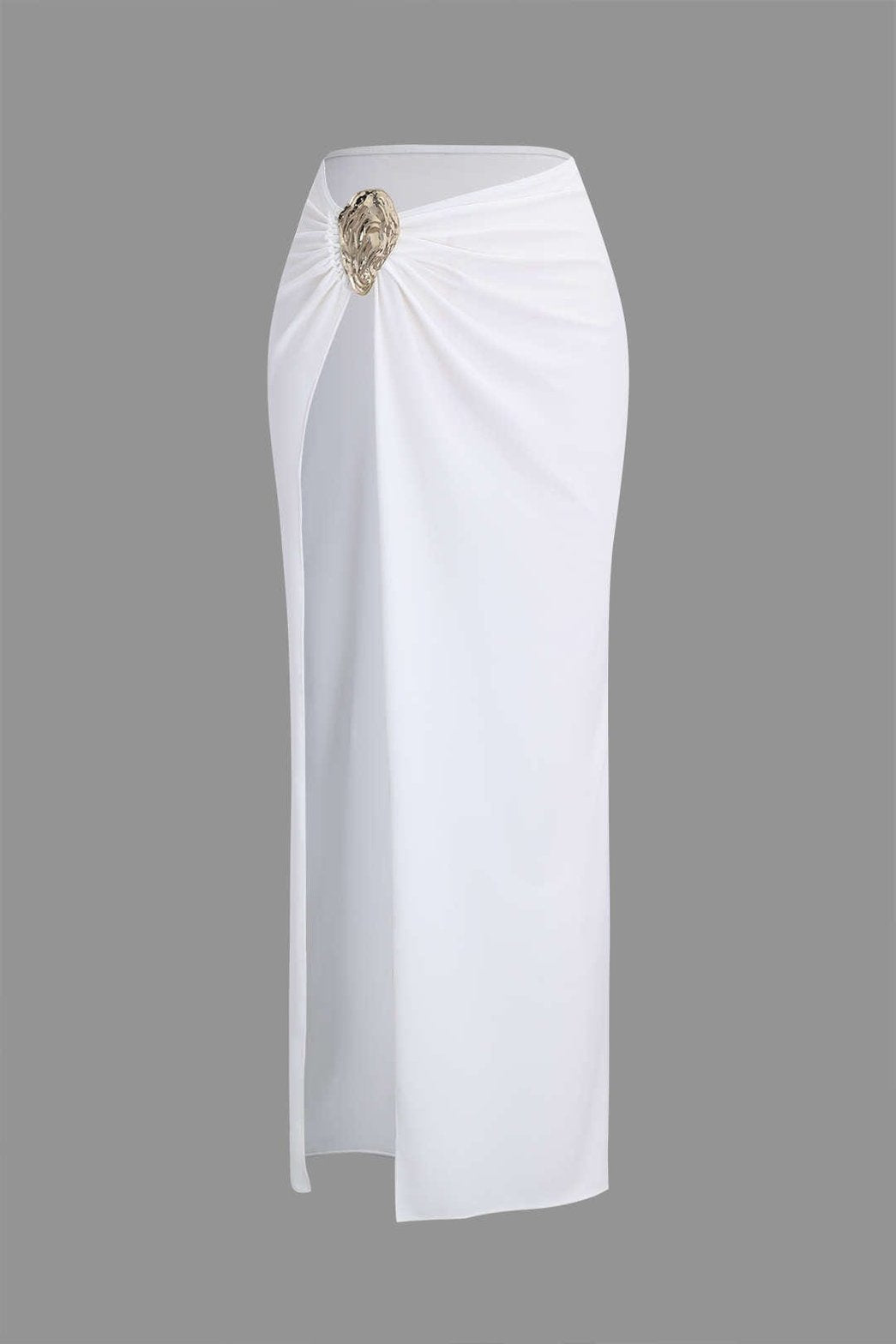 Robe de plage métallisée longue avec fente soleil