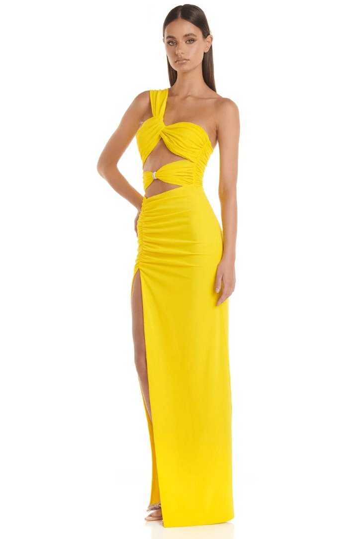 Vue arrière robe asymétrique sublime