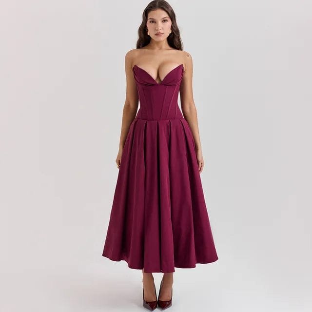 Robe de soirée noire perle