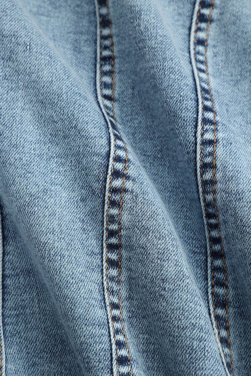 Robe denim style corset vue de côté lune