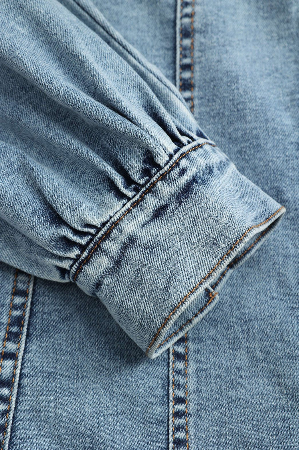 Robe denim style corset détail zip nuage