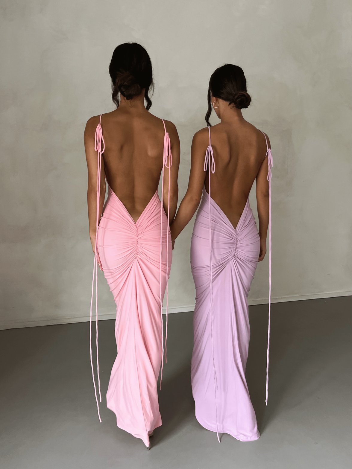 Robe longue lilas vue ensemble légèreté