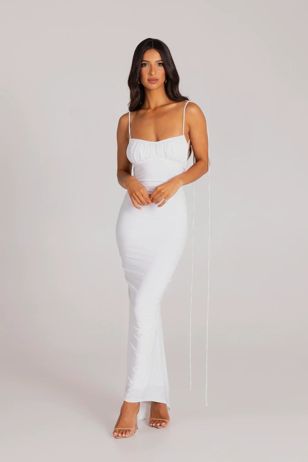Robe longue lilas vue profil enchantement