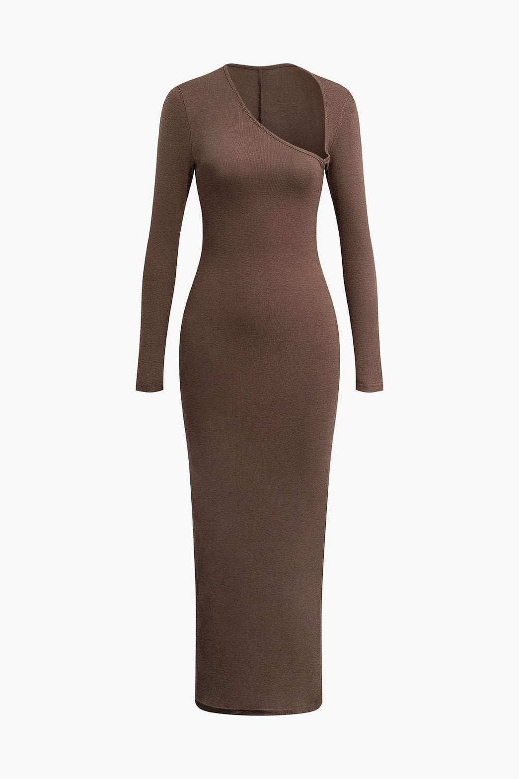 Robe longue asymétrique noire vue portée vent