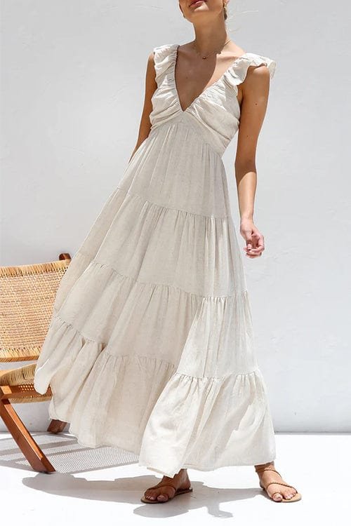 Robe longue bohème blanche douceur
