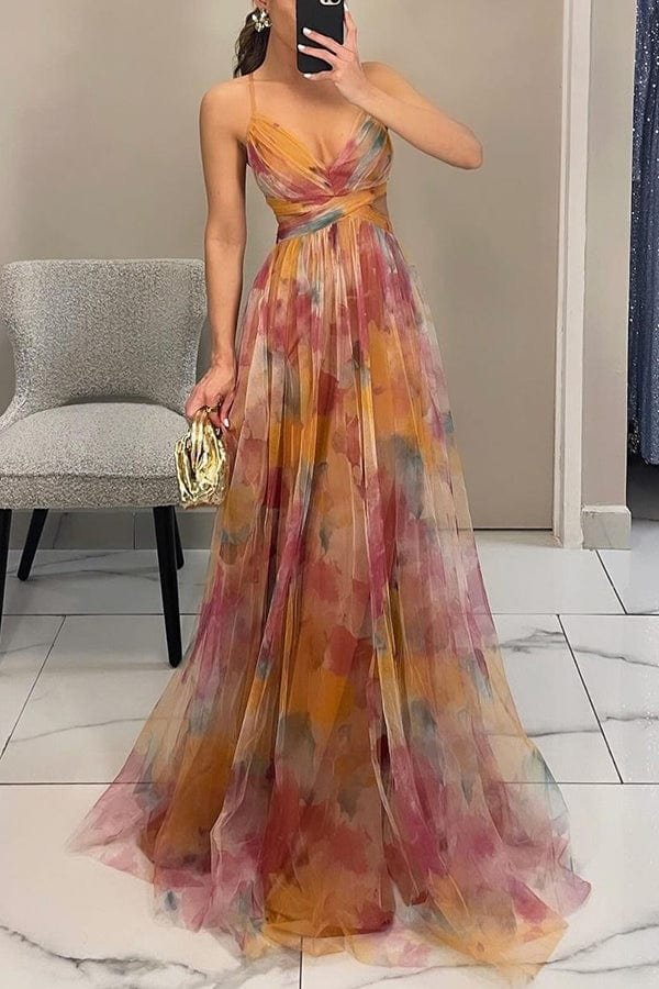 Robe longue bohème vue de face soleil