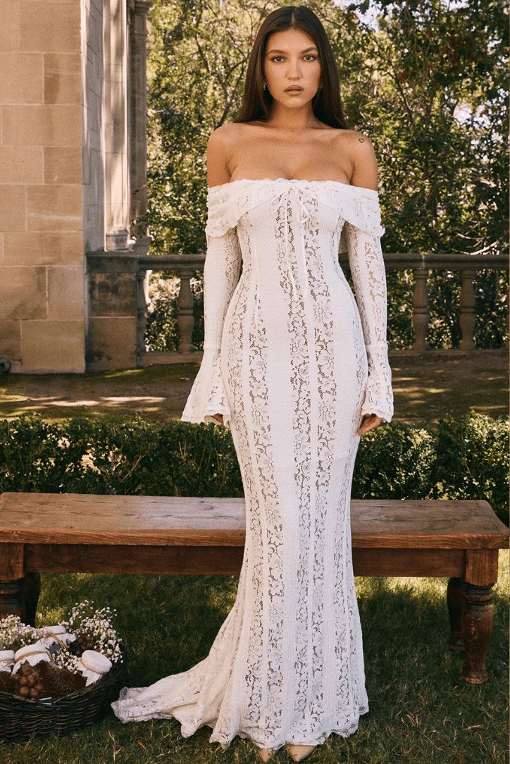 Vue dos robe longue crochetée plage