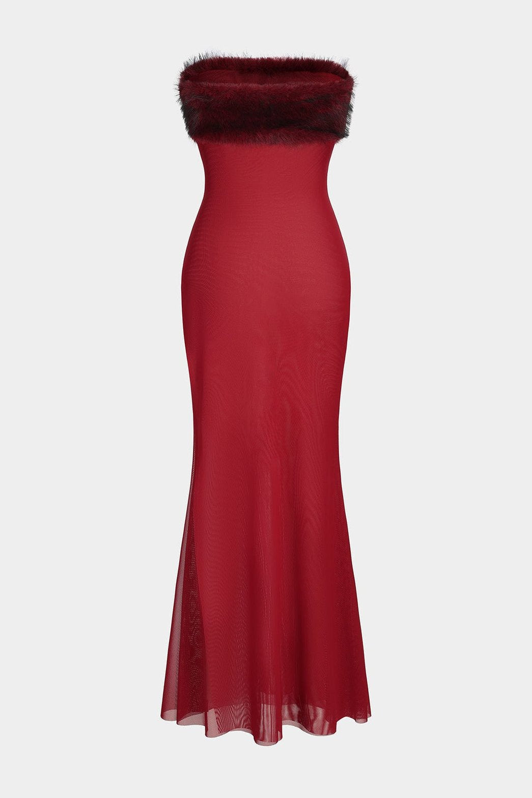 Robe de soirée fendue rouge glamour