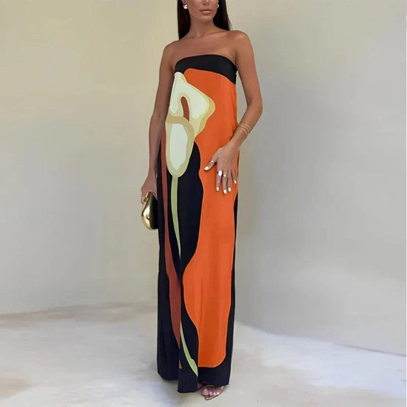Robe maxi imprimé avocat douceur