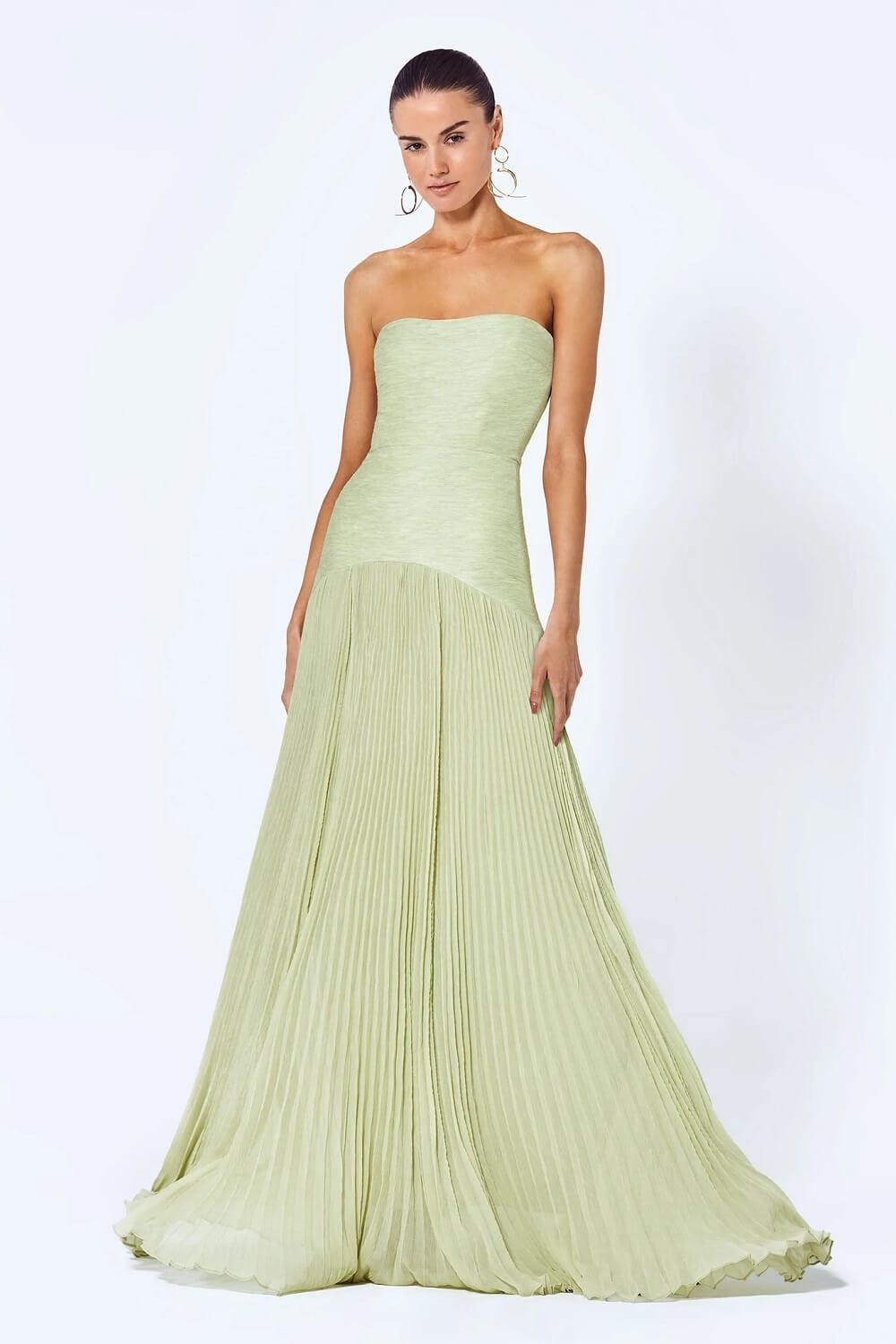 Robe bustier longue vue avant élégance