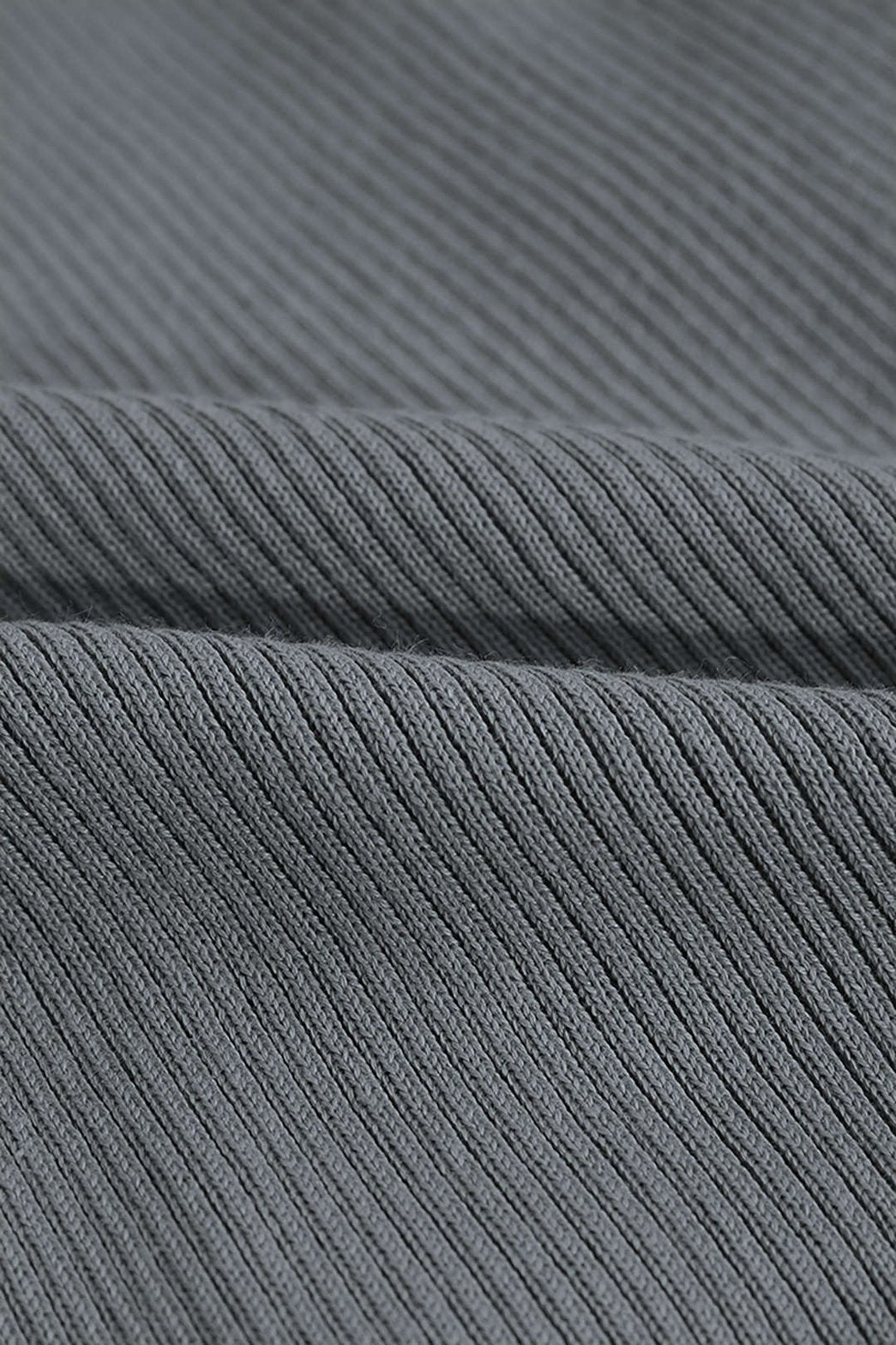 Robe Longue Côtelée Col Montant Élégante