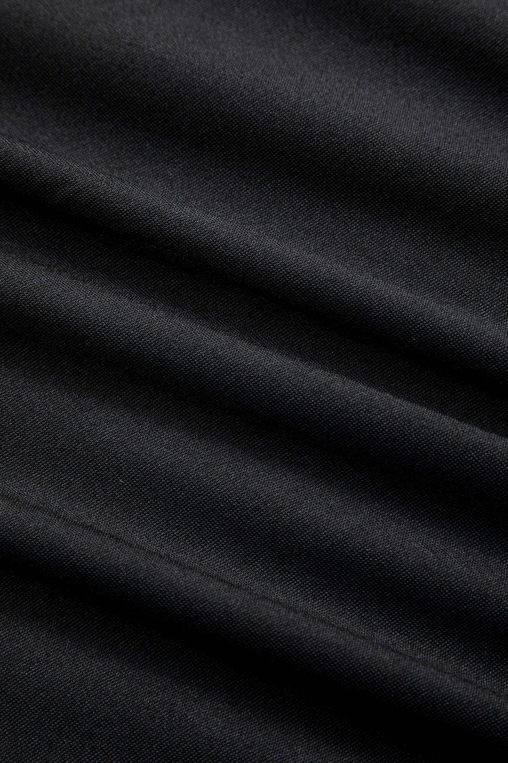 Robe longue noire corset asymétrique détail harmonie