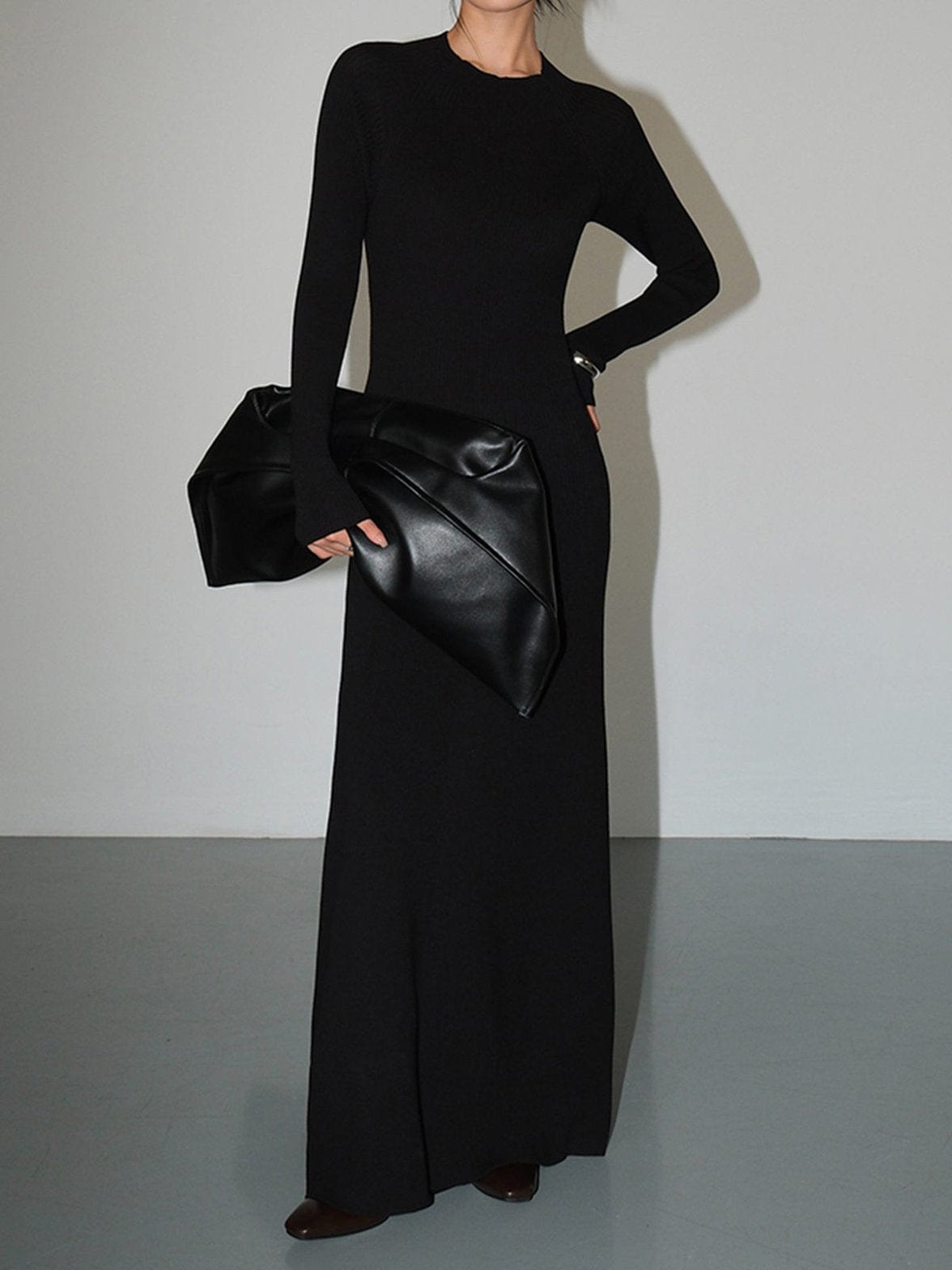 Robe longue manches longues élégante zen