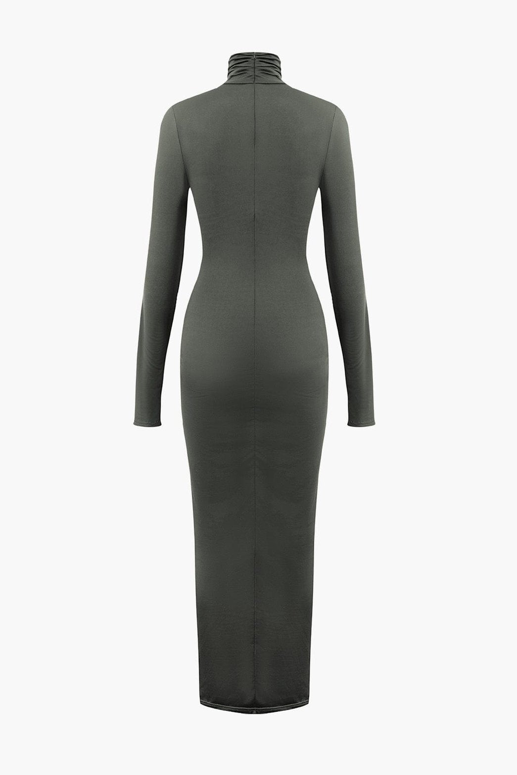 Robe Longue Drapée Col Roulé